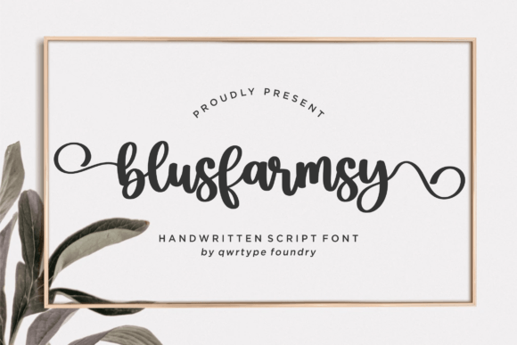 Blusfarmsy: A Script Handwritten Font for Creative Product Design
